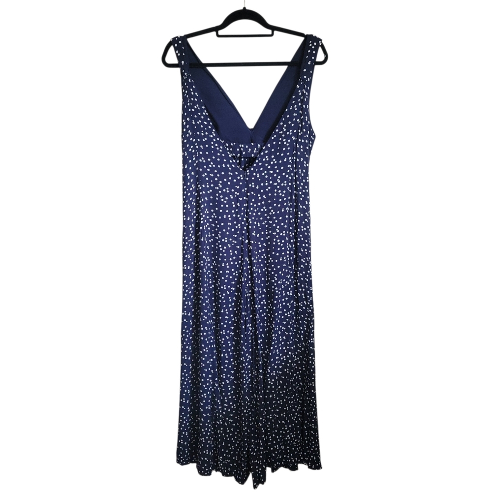 Anthropologie HD in Paris Tallulah Polka Dot Wide Leg Jumpsuit Navy Size 12P - Picture 8 of 12